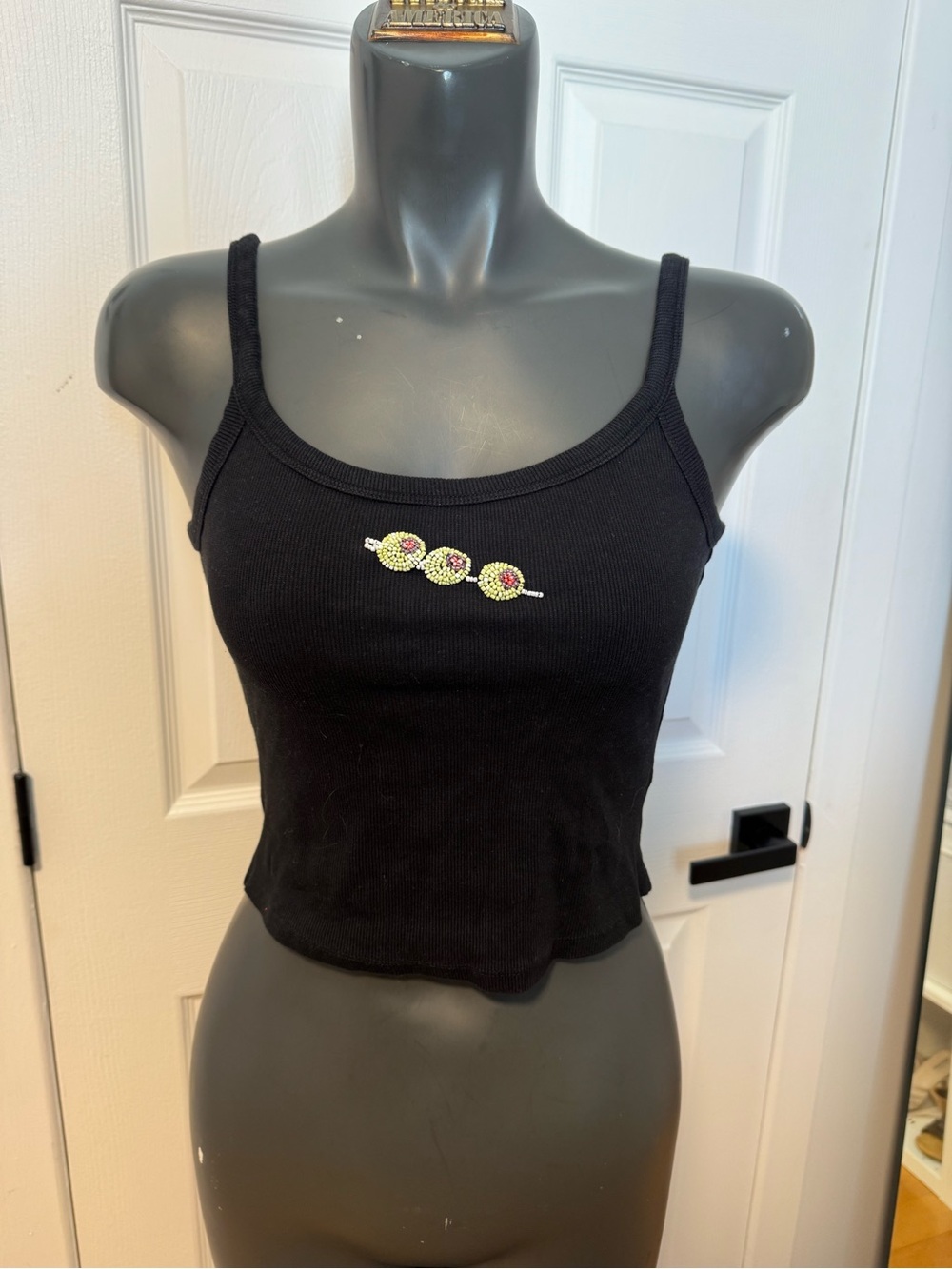 Black Ribbed Tank Top - Women